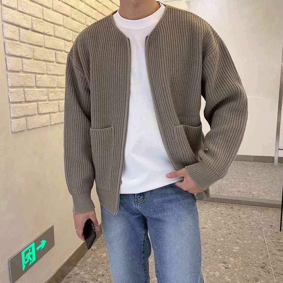 Fashion Trendy Ins Trendy Knitted Cardigan Men's Sweater - Trotters Independent Traders