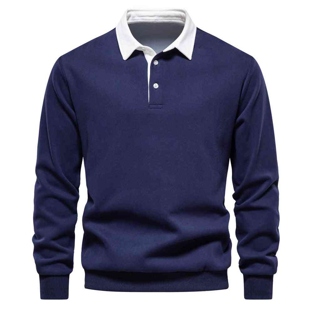 Men's Fashion Casual Versatile Long Sleeves Polo Collar Sweater - Trotters Independent Traders