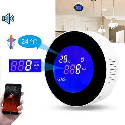 Wi-Fi Smart Gas Detector Digital LCD Temperature