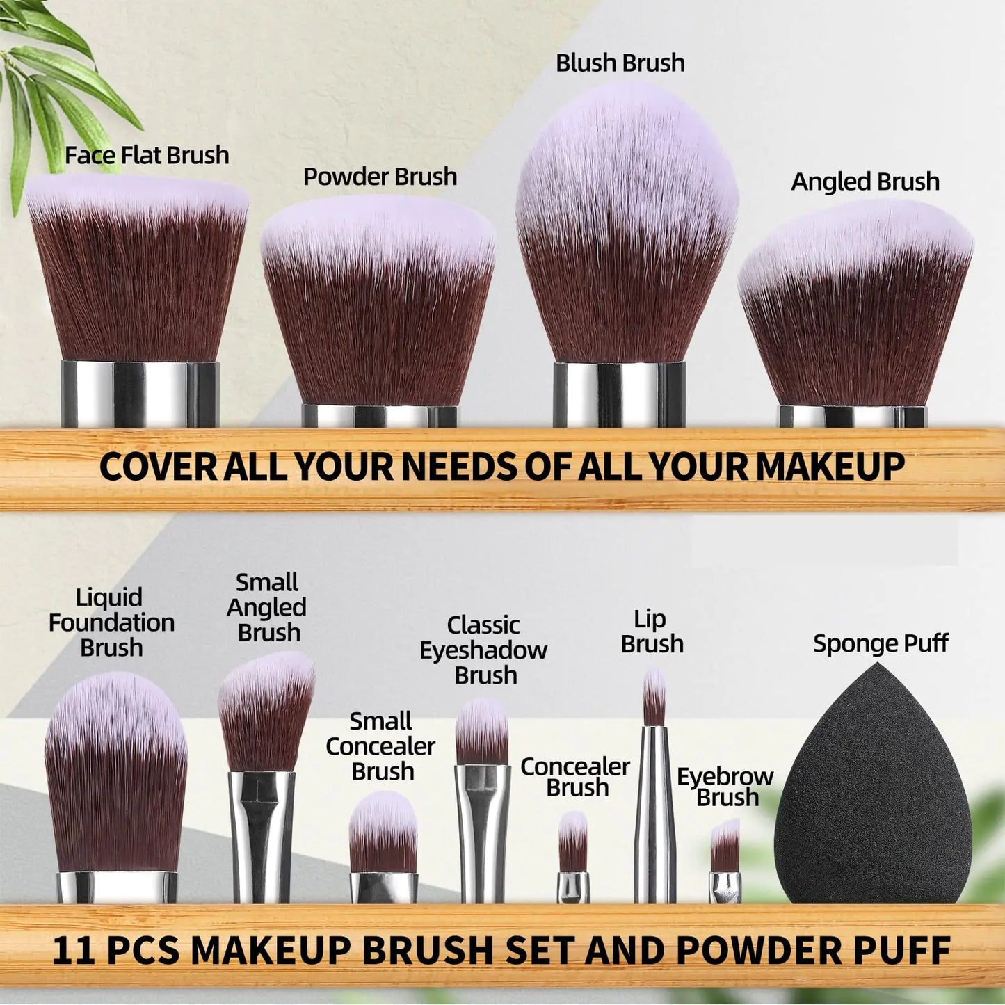 Bamboo Synthetic Kabuki Brush Set