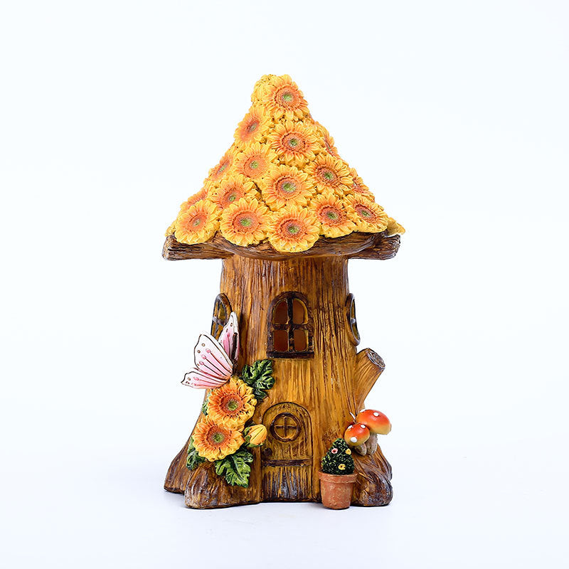 Resin Solar Lamp Decoration Tree House Lamp Outdoor Garden Lawn - Trotters Independent Traders