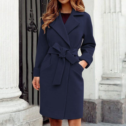 Belted Longline Wool Look Coat - Trotters Independent Traders