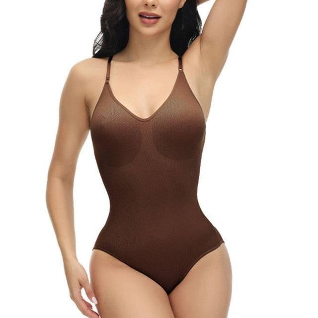 V Neck Spaghetti Strap Compression Body Suit - Trotters Independent Traders