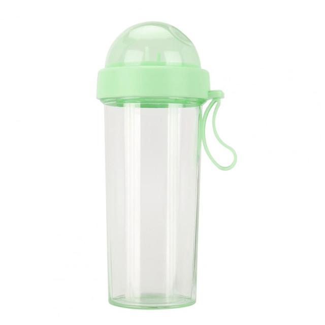 Portable Dual Straw Separate Drink Water Bottle Couples