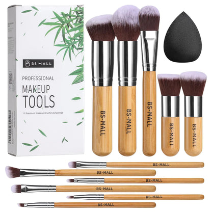 Bamboo Synthetic Kabuki Brush Set