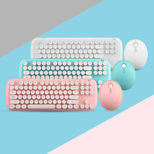 Wireless Keyboard And Mouse Set Girls Color Retro - Trotters Independent Traders