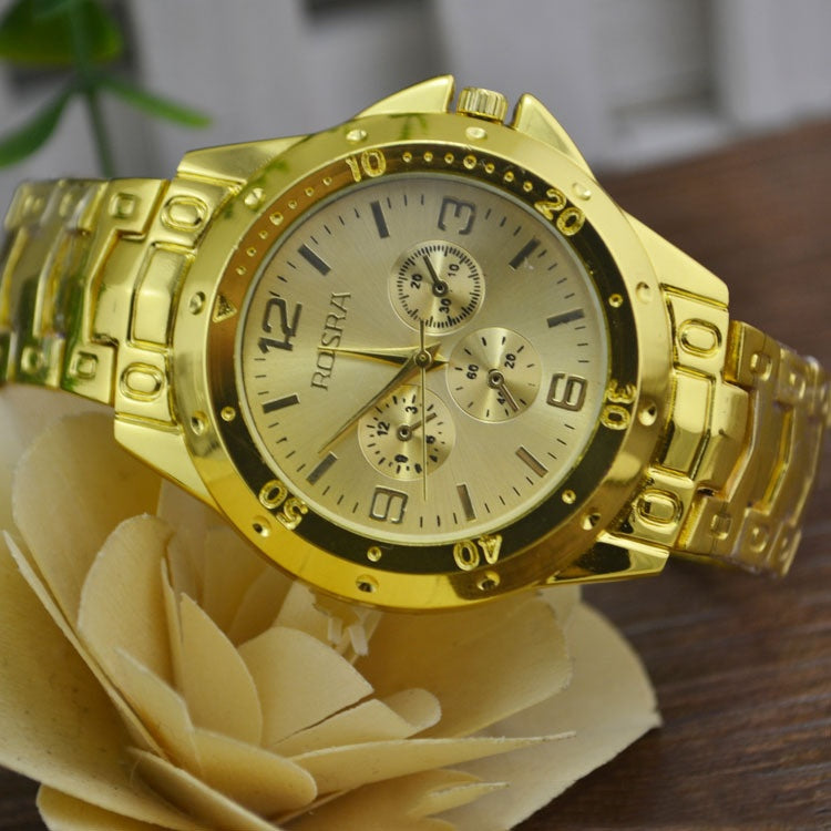 Steel Strap Quartz Roman Dial Gold Watch - Trotters Independent Traders