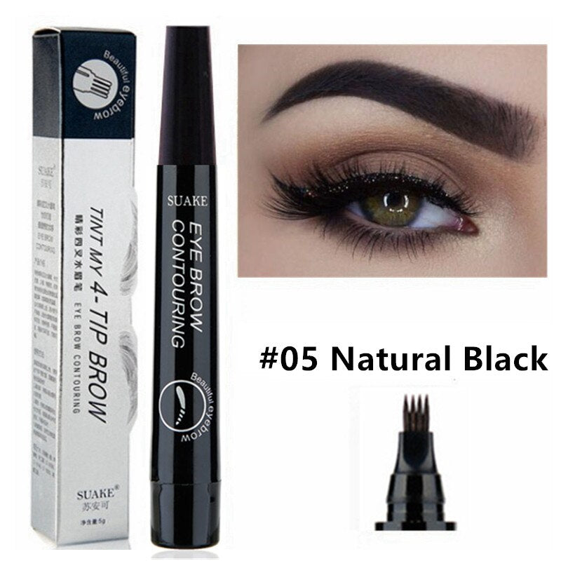 Waterproof Natural Eyebrow Pencil 3D 5 Color Womens Makeup