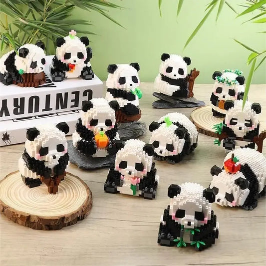 Niedliche Bausteinspielzeuge aus der Panda-Serie