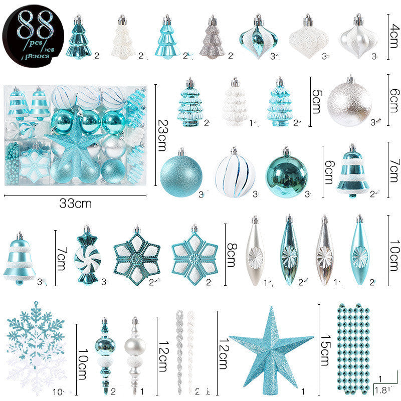 Tree Ornaments Set, 70 Pcs Assorted Christmas Tree Decorations Shatterproof Christmas Balls Decoration Ornaments with Snowflakes for Wedding Xmas Holiday Indoor Outdoor Decoration - Trotters Independent Traders