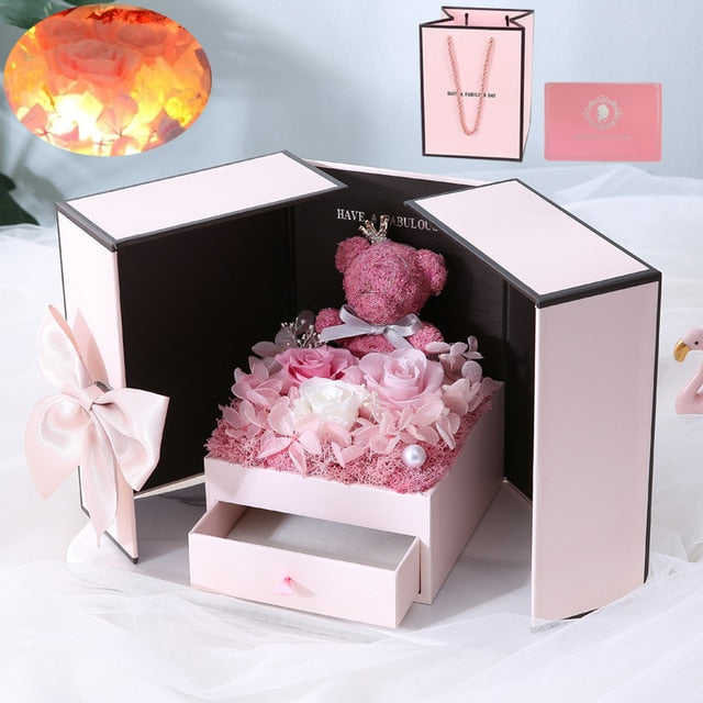 Home Transparent Empty Gift Box For Artificial Teddy Bear Rose Flower Gifts Box Women Plush Bear Rabbit Gift Transparent 40CM - Trotters Independent Traders