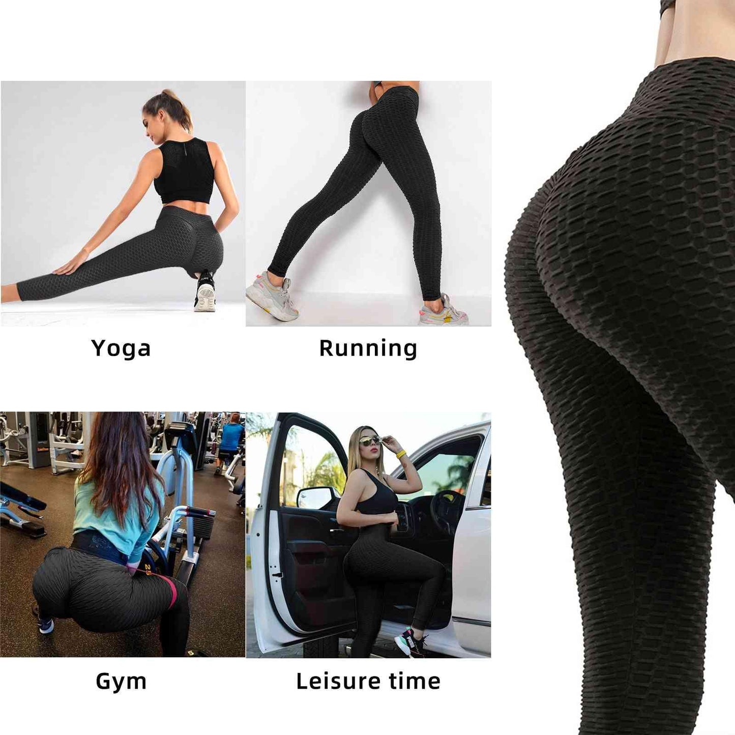 TIK Tok Leggings Bubble Textured Leggings Butt Lifting Yoga Pants Black Amazon Banned - Trotters Independent Traders