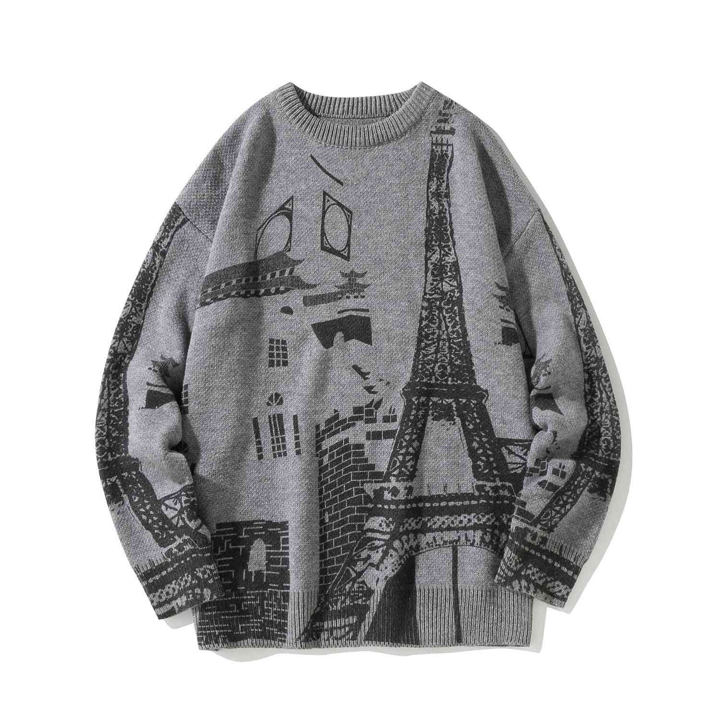 Iron Tower Printed Men's Loose Large Round Neck Sweater - Trotters Independent Traders