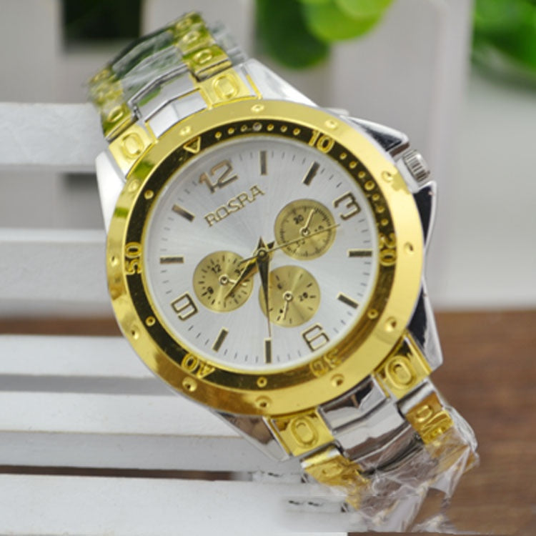 Steel Strap Quartz Roman Dial Gold Watch - Trotters Independent Traders