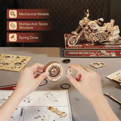 Motorcycle DIY Wooden Model 420 Pcs Building Block Gifts