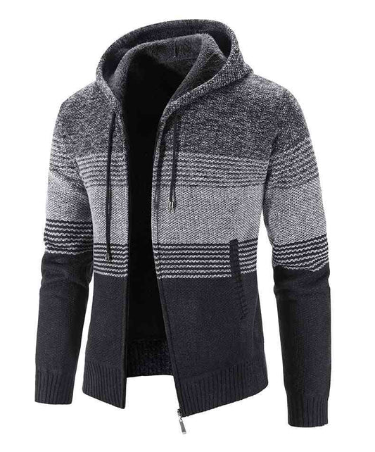 Hooded Fleece Thick Cardigan Sweater - Trotters Independent Traders