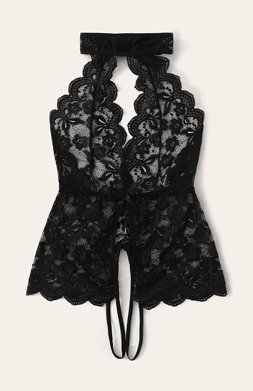 Floral Lace Sleeveless Bodysuit Lingerie