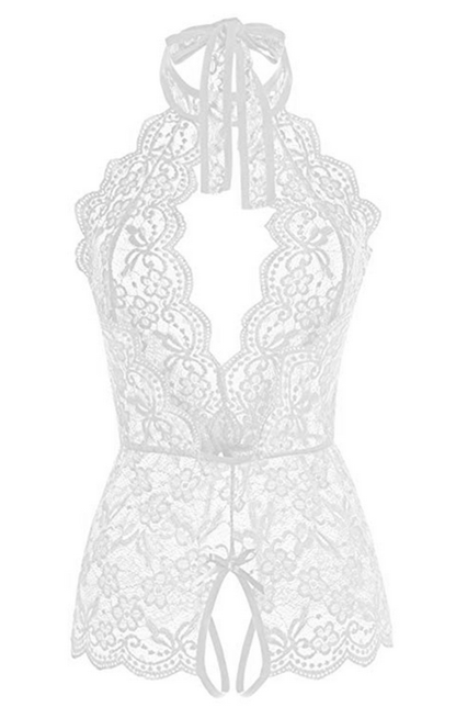 Floral Lace Sleeveless Bodysuit Lingerie