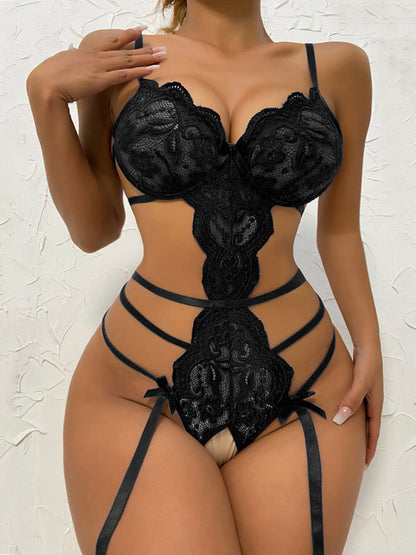 New Women's Sexy Hollow Suspender Bodysuit