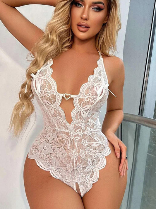 Sexy Lace See-Through One-Piece Sexy Pajamas