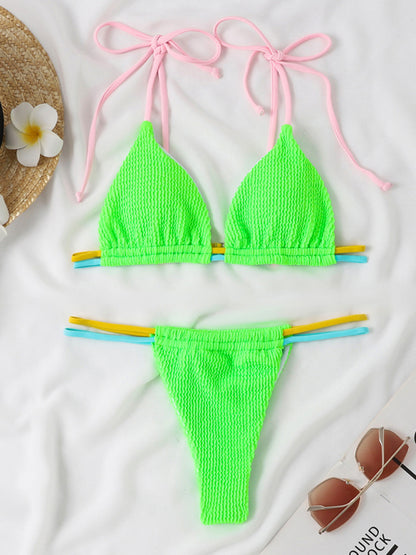 Sexy Thong Two-Piece Multi-String Swimsuit