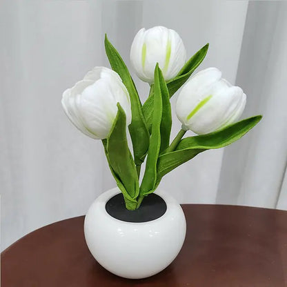 Simulation Tulip Flower Pot Lamp Indoor Decorative Table Lamp