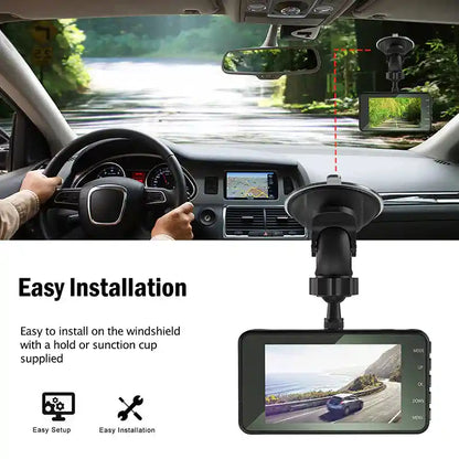 Touch Screen Dash Cam 4 Dual Lens Car DVR Front And Rear Camera