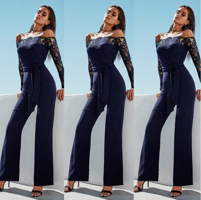 Vacation Outfits Fashion Solid Cold Shoulder Ruffle Shirt Button Zipper Wide Leg Pant Suit Set - Trotters Independent Traders