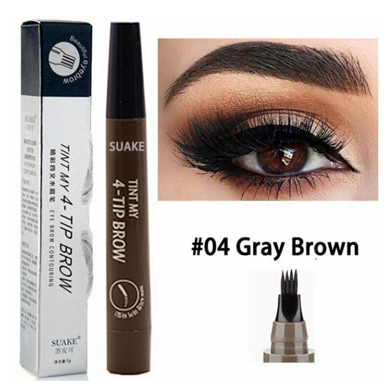 Waterproof Natural Eyebrow Pencil 3D 5 Color Womens Makeup