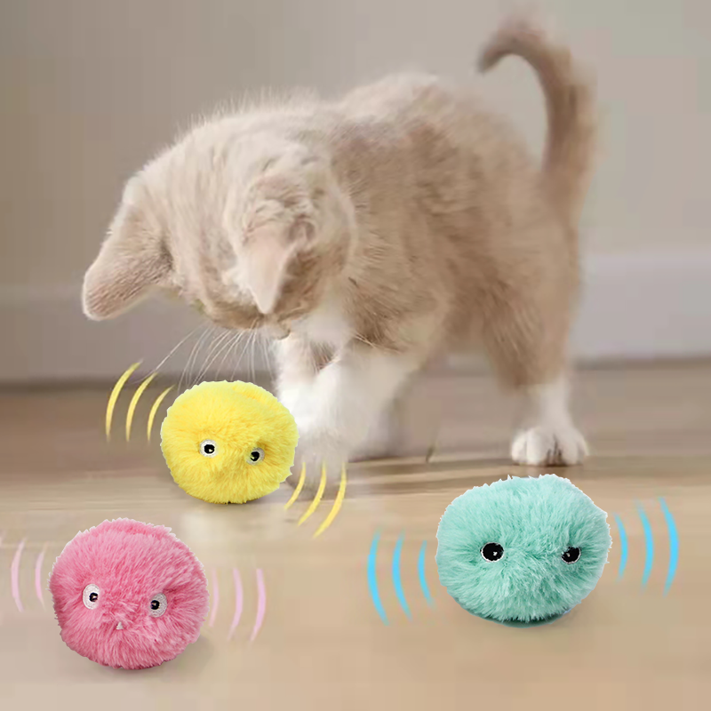 Smart Interactive Plush Ball Electric Toy Ball For Cat Pet
