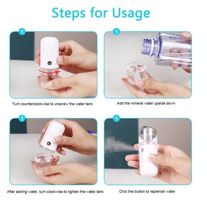 Air Humidifier Portable Humidifiers Mini Humidifier Air Moistener Spray Humidifier White Student Small Fan Pocket Humidifier - Trotters Independent Traders