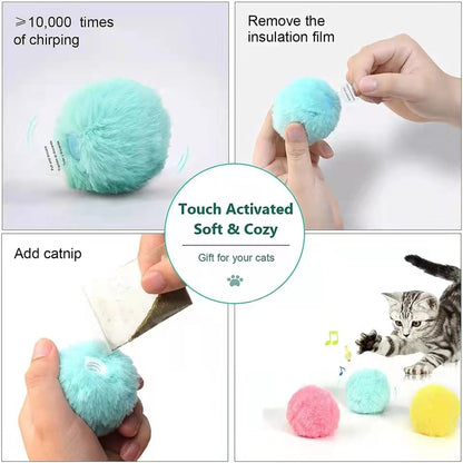 Smart Interactive Plush Ball Electric Toy Ball For Cat Pet