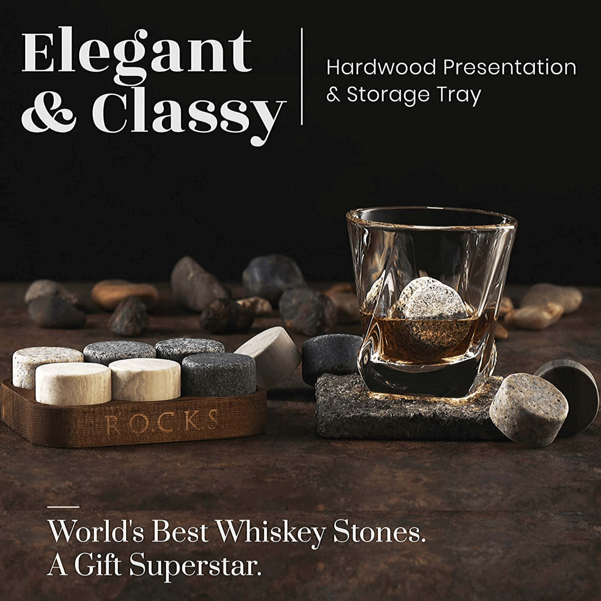 The Gourmet Gift Set - Whiskey Stones & Bourbon Barrel Aged Coffee - Trotters Independent Traders