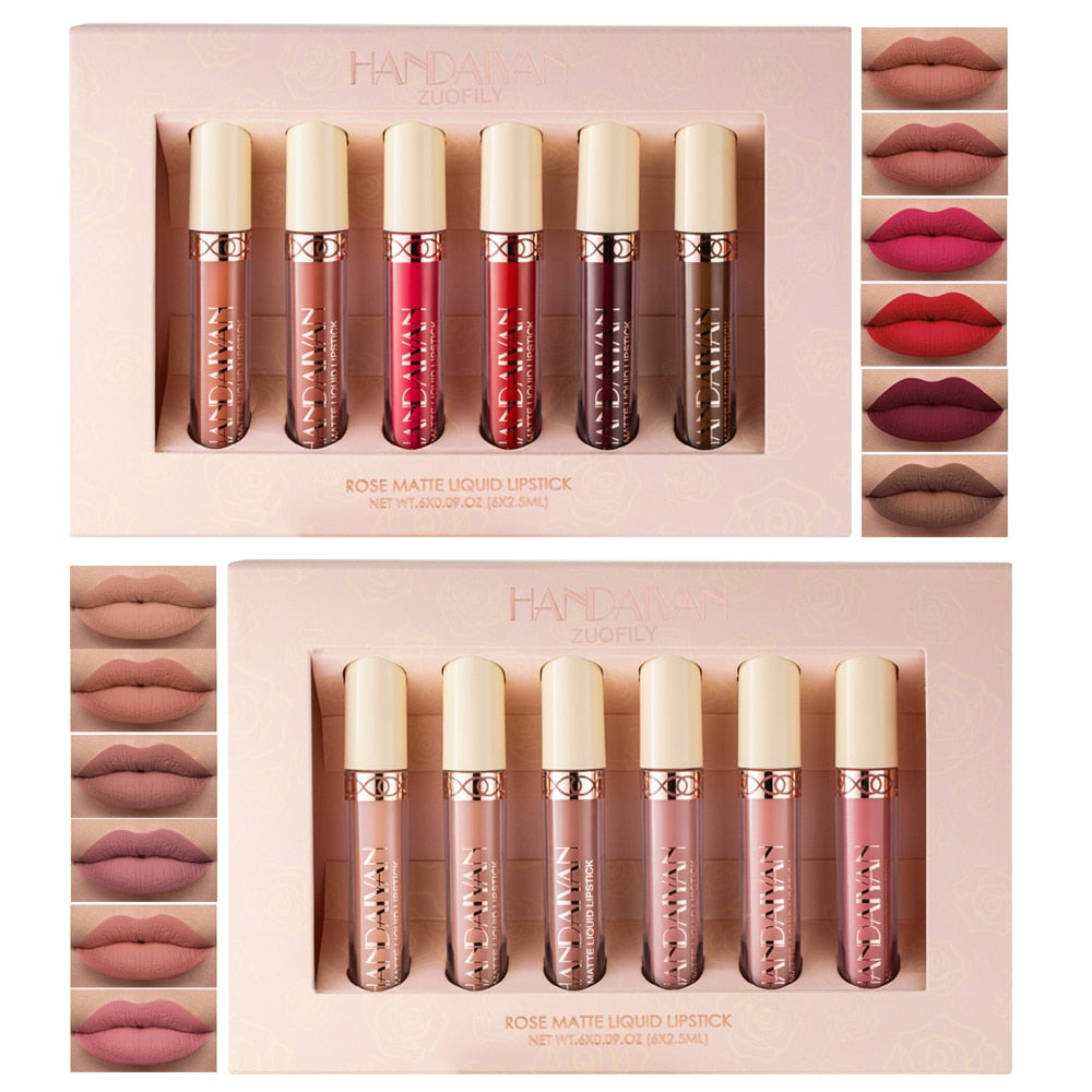 Matte Velvet Lip Gloss Set 6PC Gift 2025 /  2026 / 2027