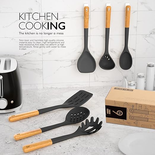 Silicone Cooking Utensils Set Heat Resistant and Durable 