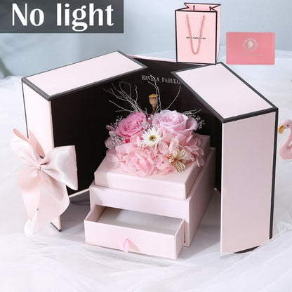 Home Transparent Empty Gift Box For Artificial Teddy Bear Rose Flower Gifts Box Women Plush Bear Rabbit Gift Transparent 40CM - Trotters Independent Traders