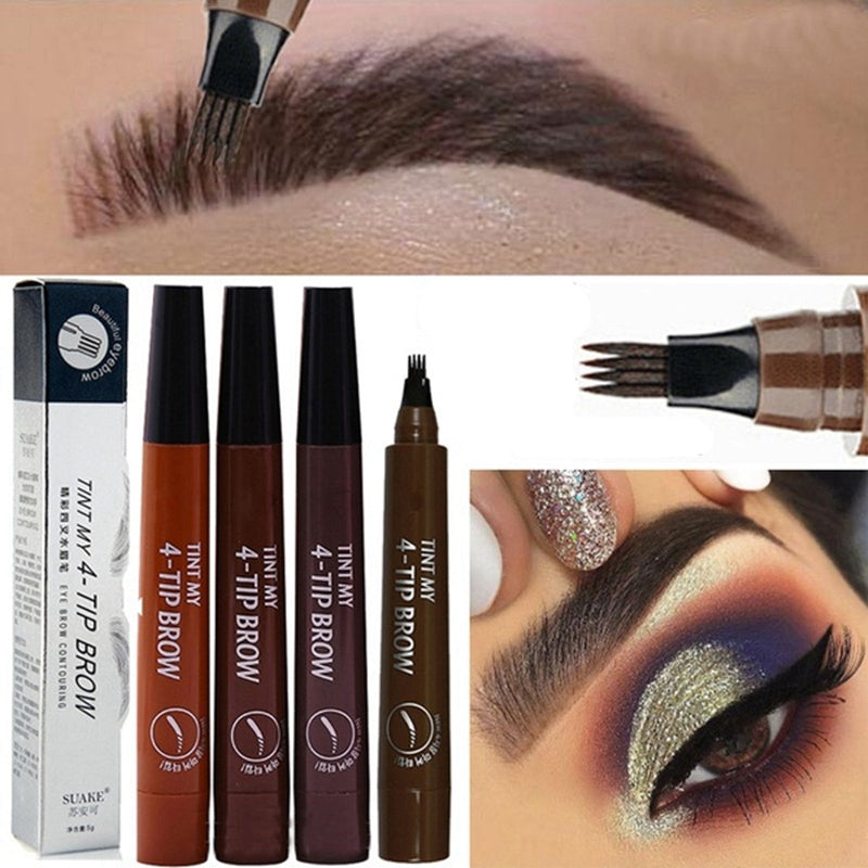 Waterproof Natural Eyebrow Pencil 3D 5 Color Womens Makeup