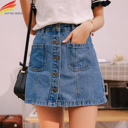 game High Waist Jeans Denim Skirt1