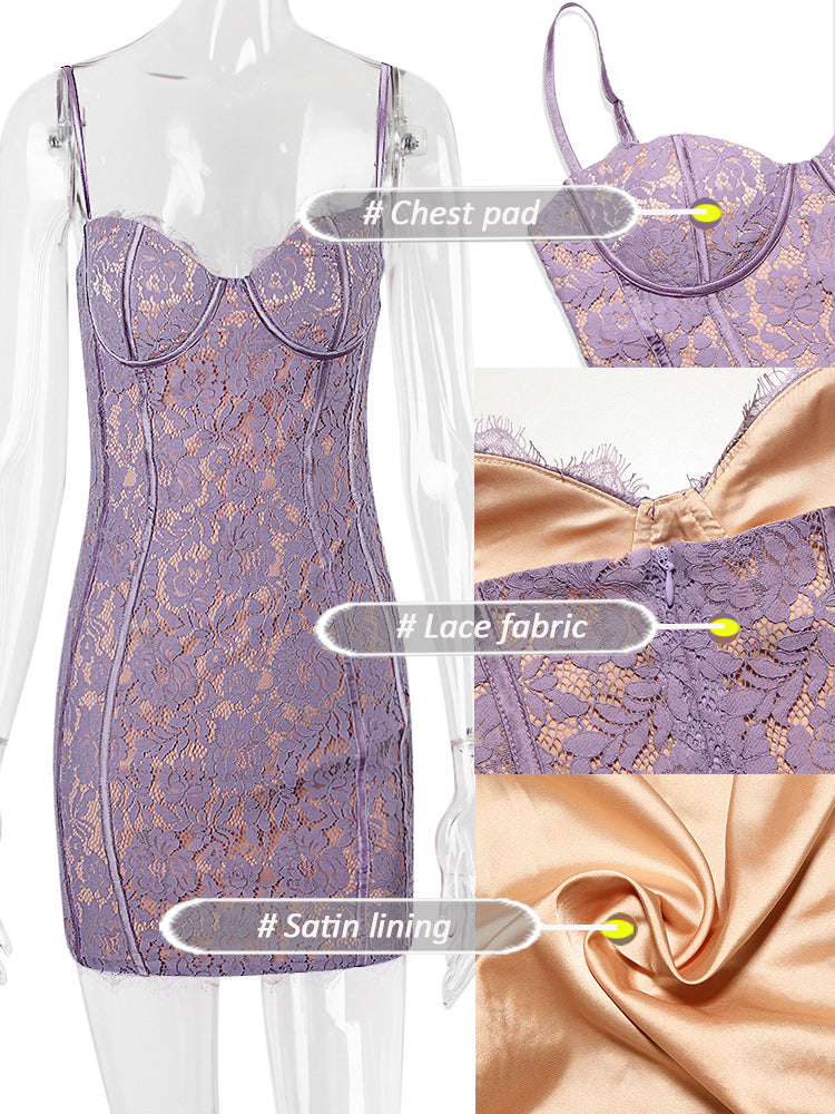 LAVENDER LACE MINI DRESS - Trotters Independent Traders