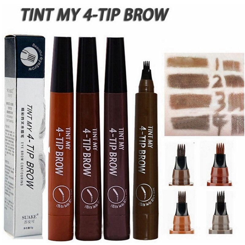 Waterproof Natural Eyebrow Pencil 3D 5 Color Womens Makeup