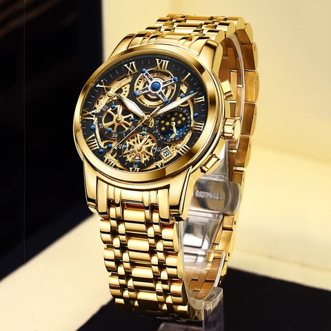 New Golden Boys Creative Steel Student Bracelet Wrist Watch