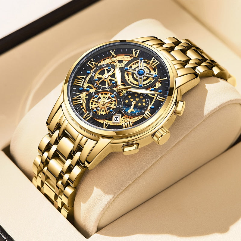 New Golden Boys Creative Steel Student Bracelet Wrist Watch