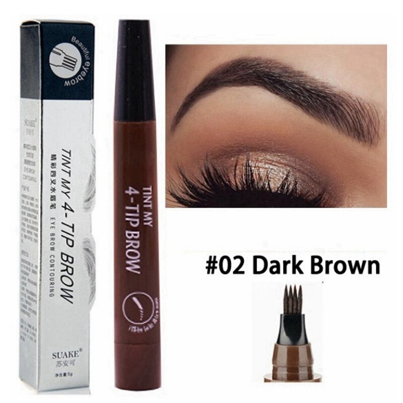 Waterproof Natural Eyebrow Pencil 3D 5 Color Womens Makeup