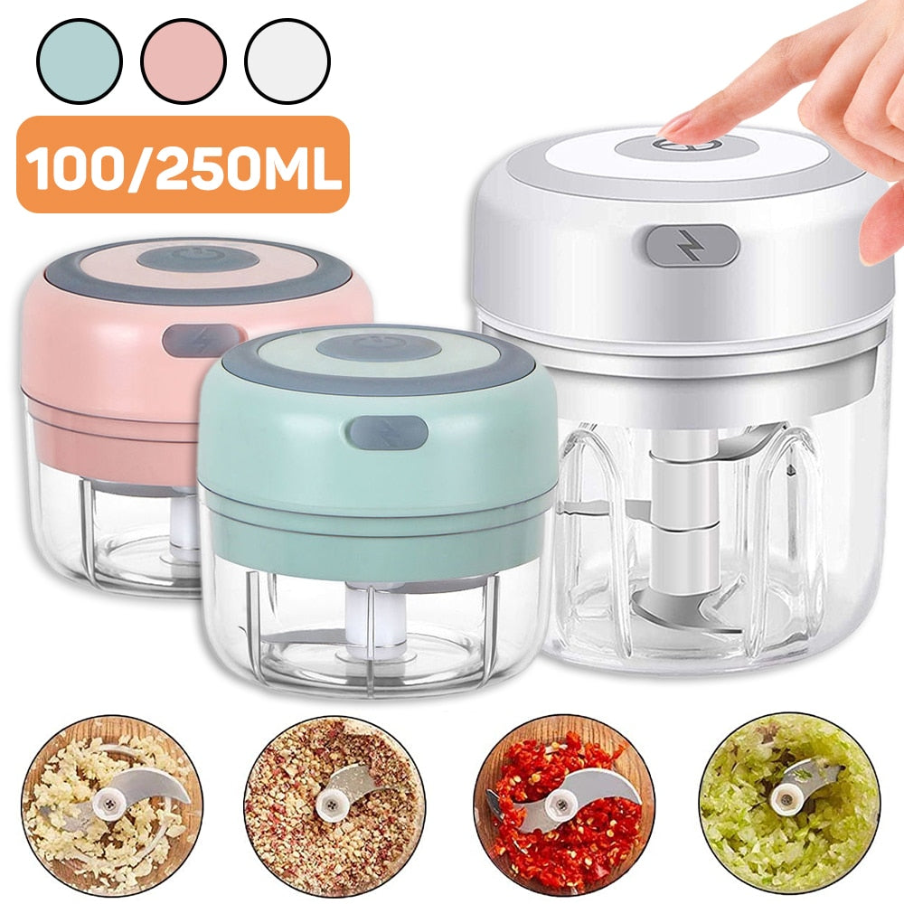 Electric Mini Garlic Chopper USB Meat Vegetable Crusher 