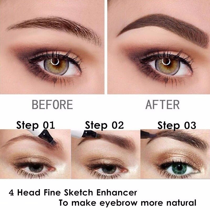 Waterproof Natural Eyebrow Pencil 3D 5 Color Womens Makeup