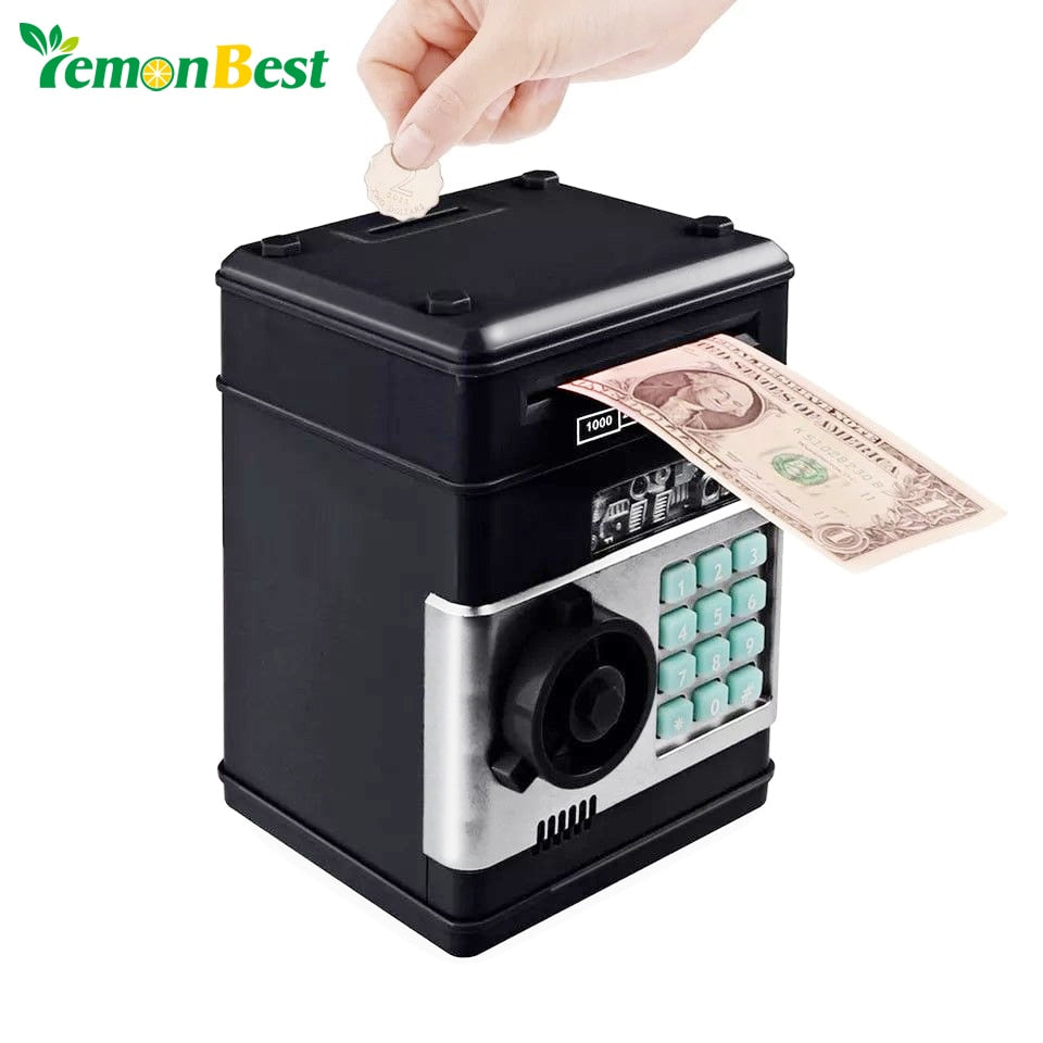 Electronic Piggy Money Box Password Money Box Cash Coins Saving Box ATM Bank Safe Box Automatic Deposit Banknote Christmas Gift - Trotters Independent Traders