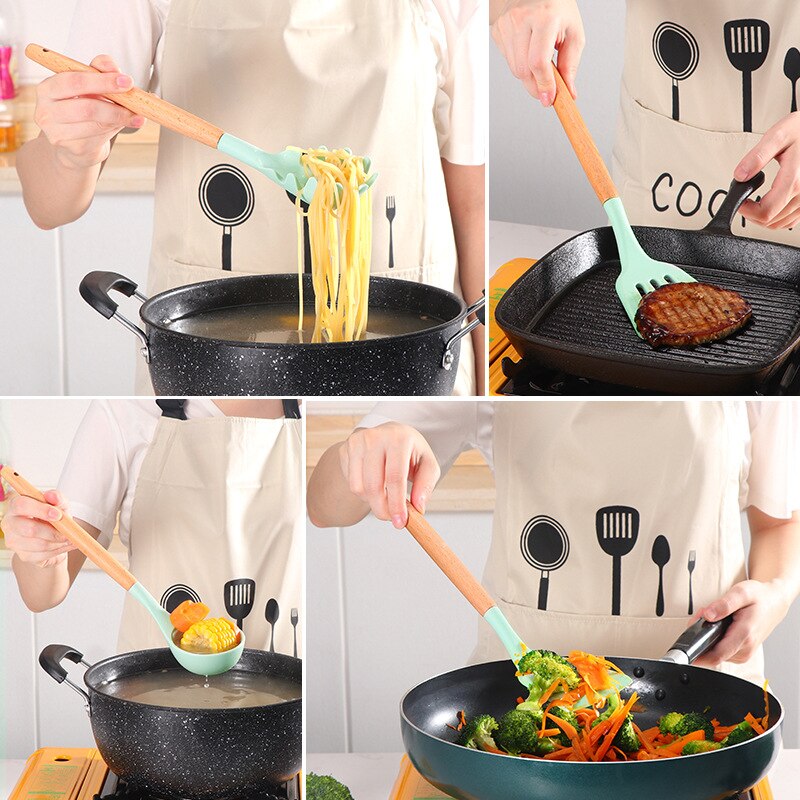 Pot Spatula And Spoon Non-Stick Cookware Heat Resistant